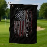 Kimber Family American Flag Golf Towel thumb 1