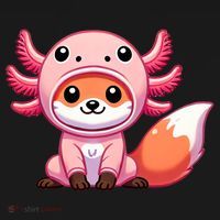 Kawaii Fox Axolotl Costume USA-Made Doggie Bandana thumb 2