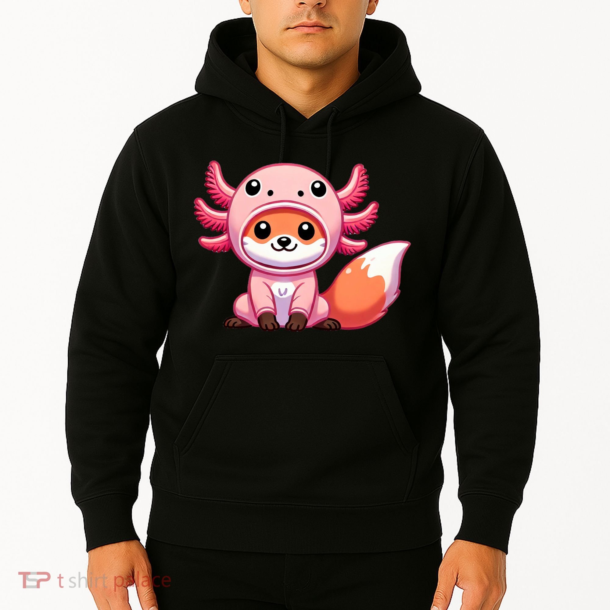 Kawaii Fox Axolotl Costume Hoodie