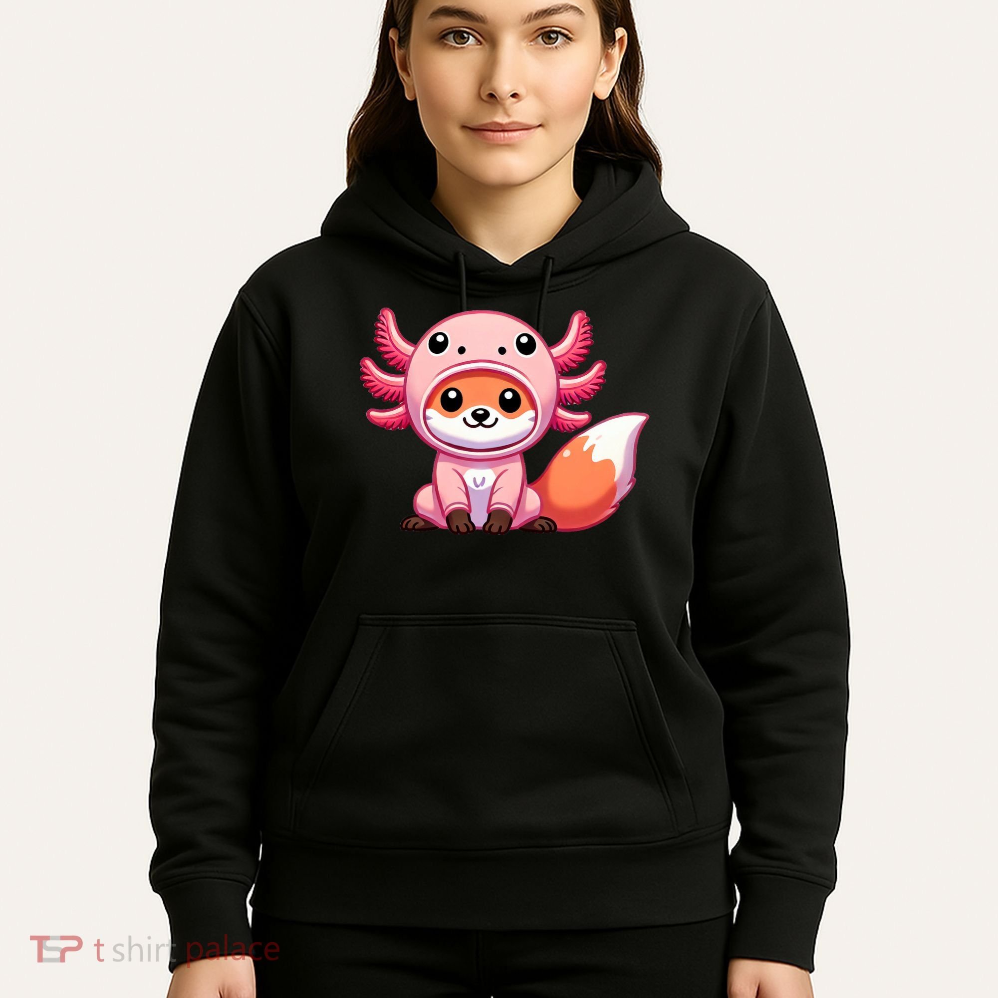 Kawaii Fox Axolotl Costume Hoodie