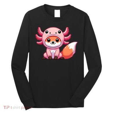 Kawaii Fox Axolotl Costume Long Sleeve Shirt