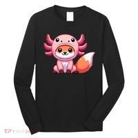 Kawaii Fox Axolotl Costume Long Sleeve Shirt thumb 0