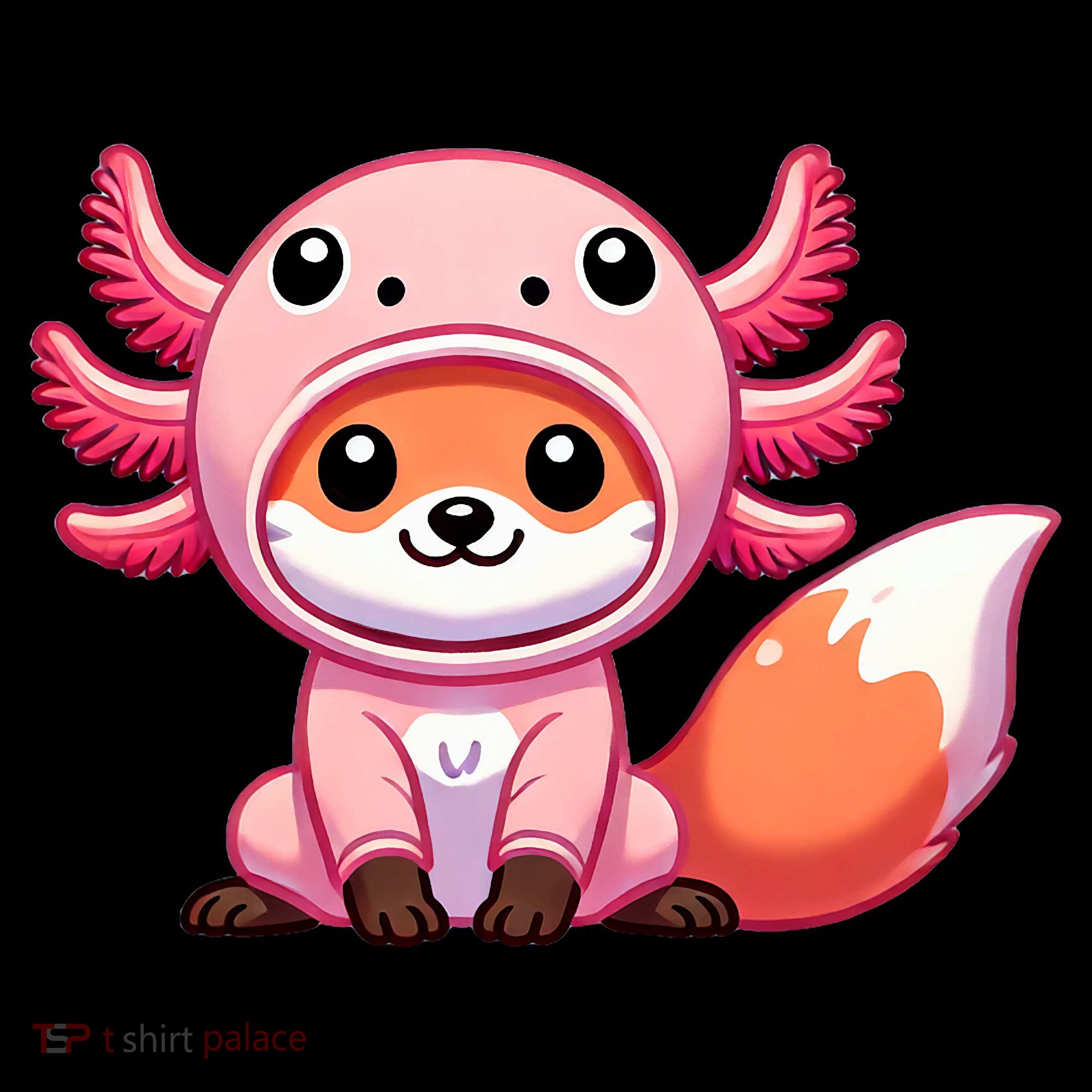 Kawaii Fox Axolotl Costume Long Sleeve Shirt