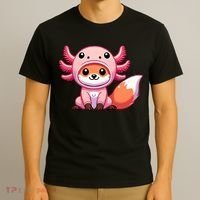 Kawaii Fox Axolotl Costume T-Shirt thumb 3