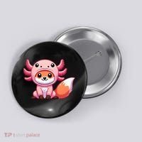 Kawaii Fox Axolotl Costume Button thumb 0
