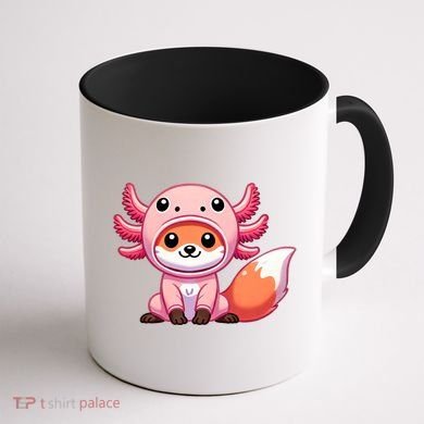 Kawaii Fox Axolotl Costume Coffee Mug back