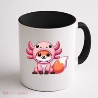 Kawaii Fox Axolotl Costume Coffee Mug thumb 1