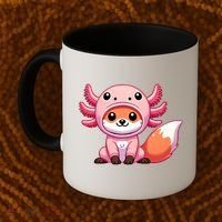 Kawaii Fox Axolotl Costume Coffee Mug thumb 2