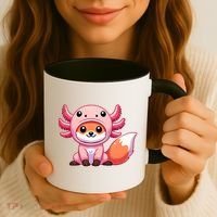 Kawaii Fox Axolotl Costume Coffee Mug thumb 3