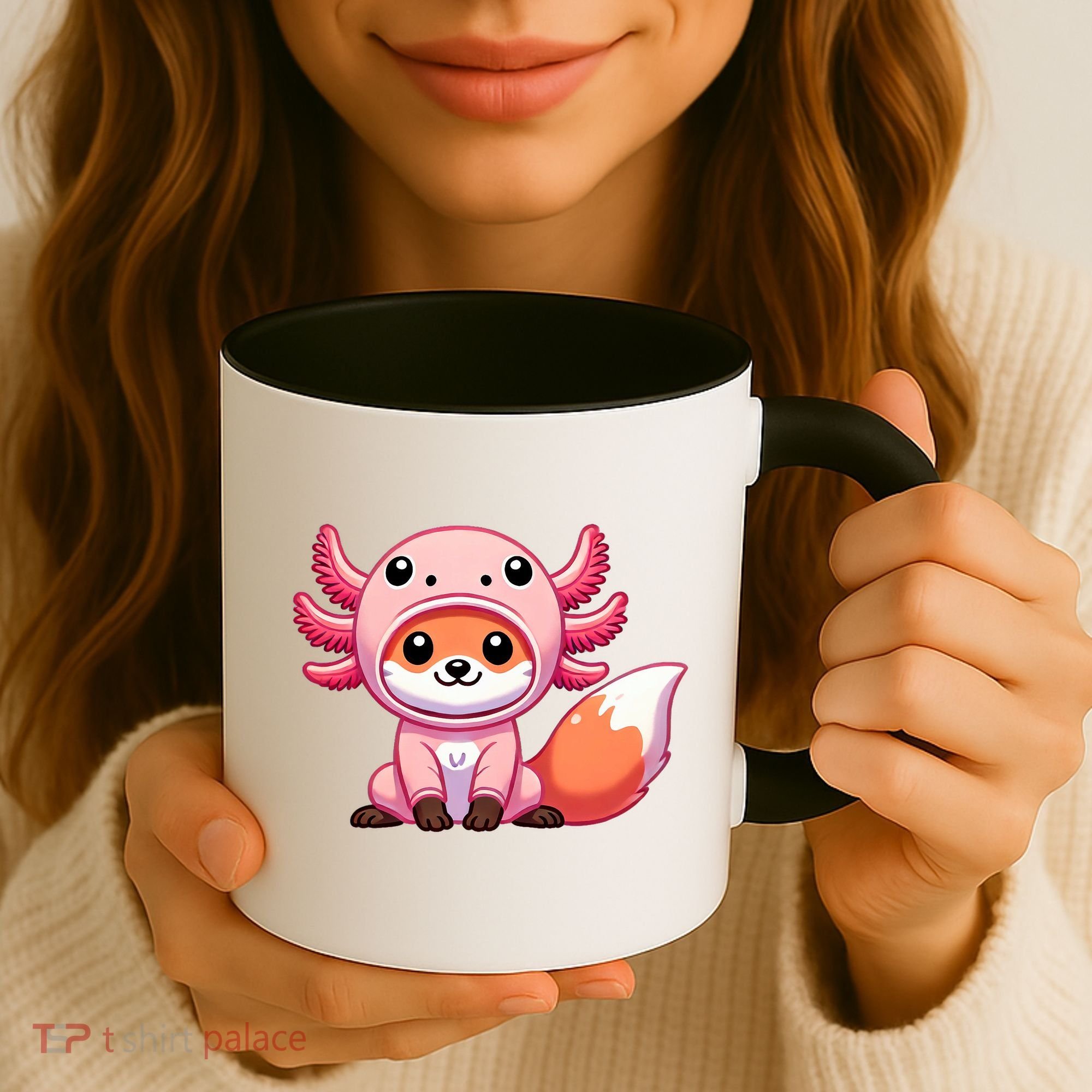 Kawaii Fox Axolotl Costume Coffee Mug