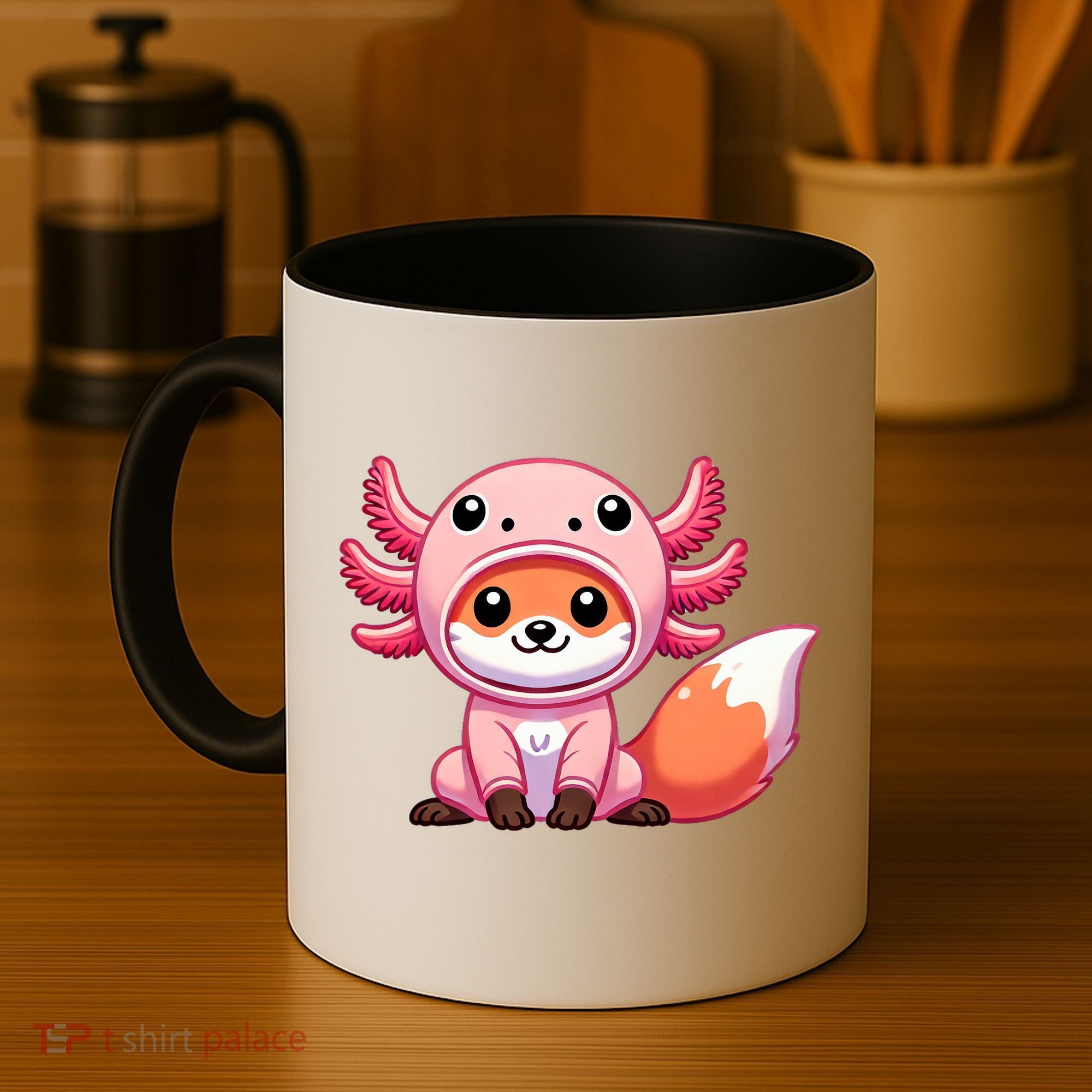 Kawaii Fox Axolotl Costume Coffee Mug