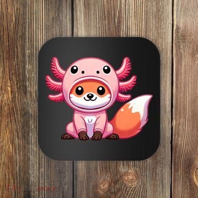 Kawaii Fox Axolotl Costume Coaster