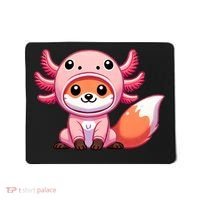 Kawaii Fox Axolotl Costume Mousepad thumb 0