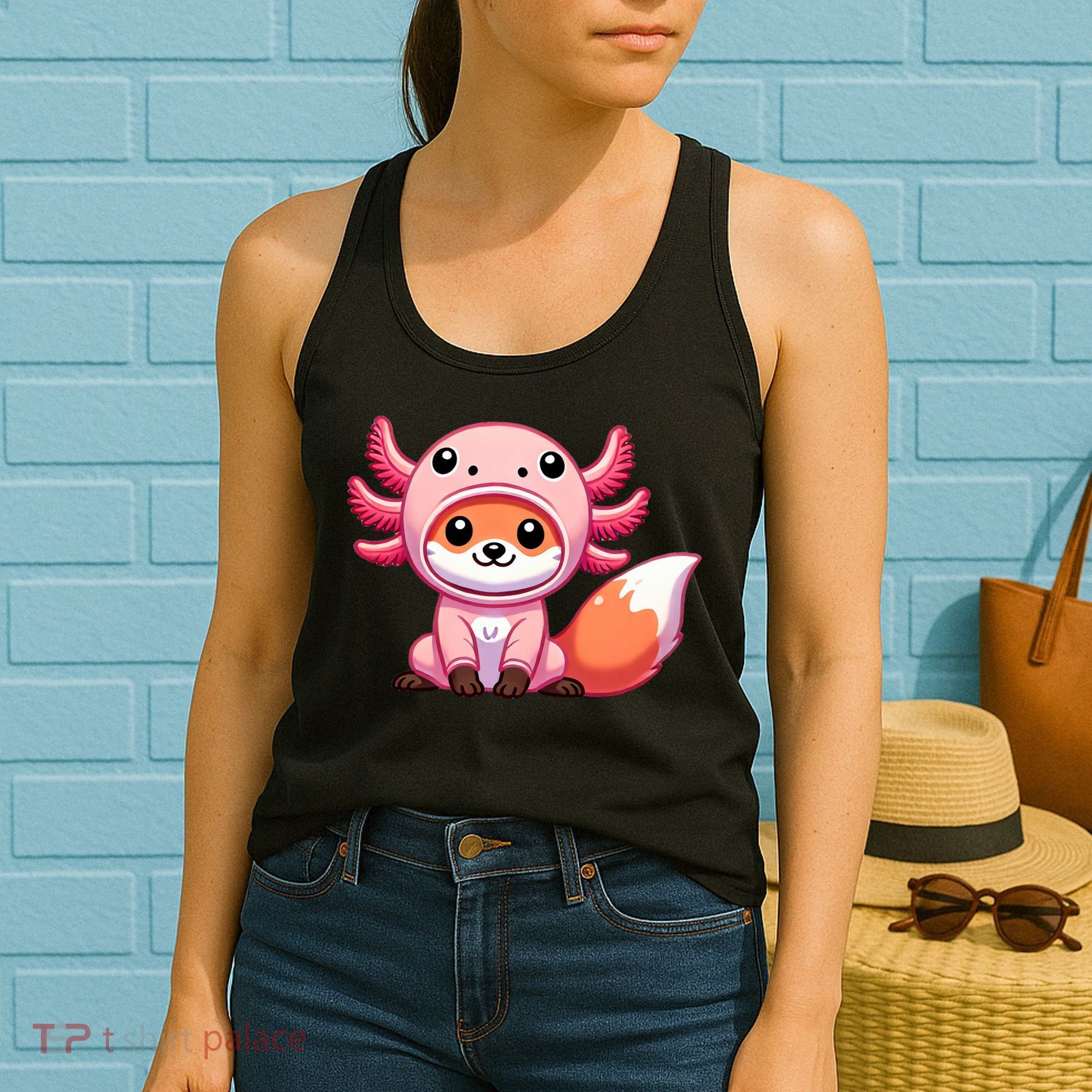 Kawaii Fox Axolotl Costume Women's Tank Top