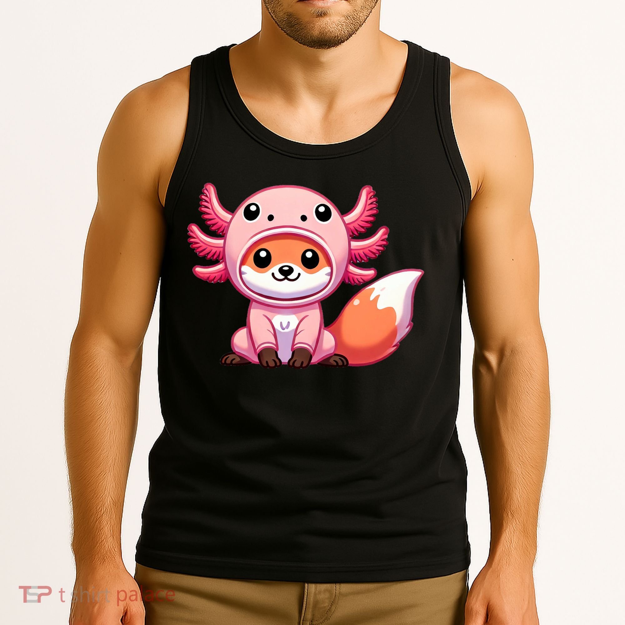 Kawaii Fox Axolotl Costume Tank Top