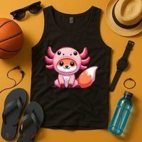 Kawaii Fox Axolotl Costume Tank Top thumb 4