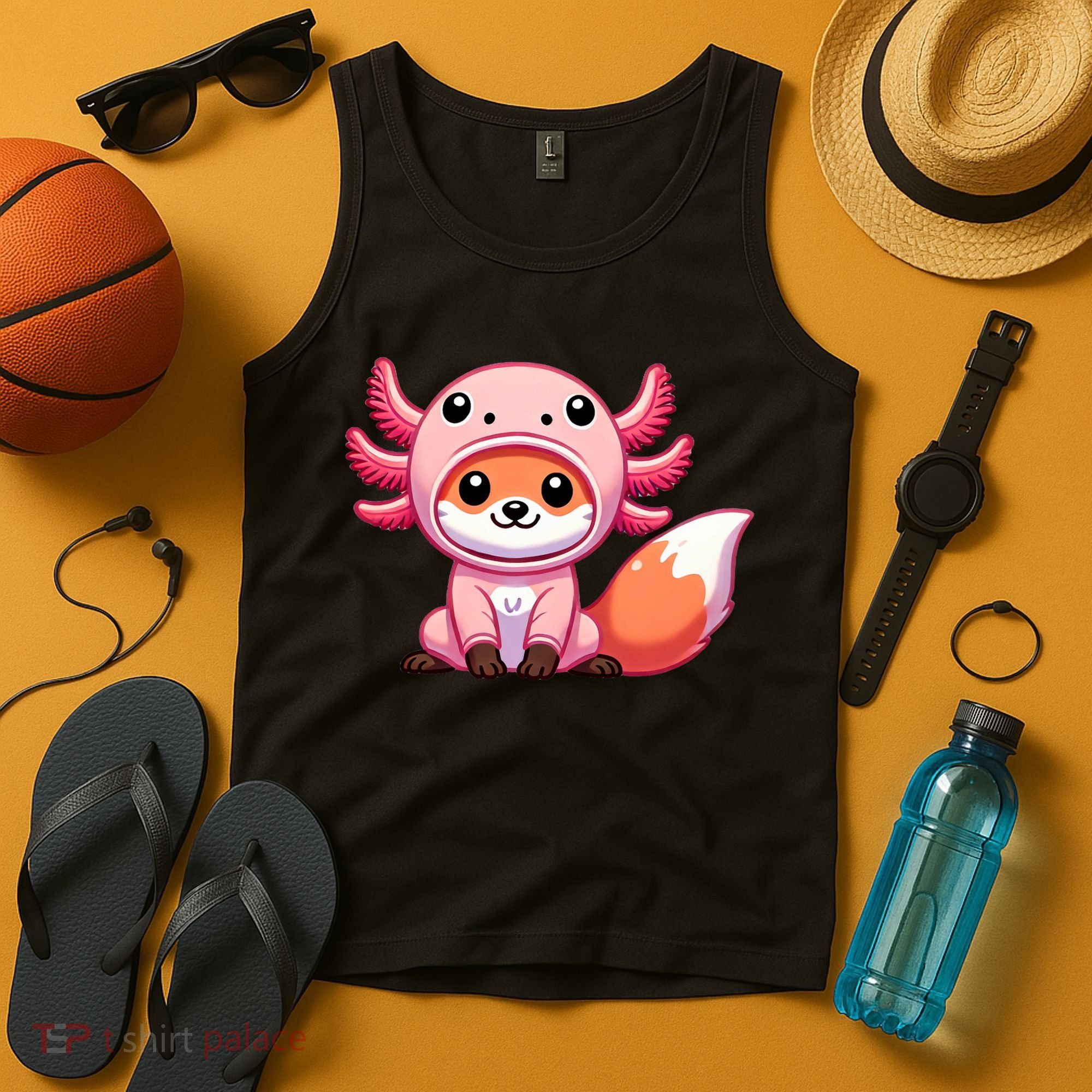 Kawaii Fox Axolotl Costume Tank Top