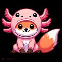 Kawaii Fox Axolotl Costume Tank Top thumb 6
