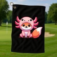 Kawaii Fox Axolotl Costume Golf Towel thumb 1