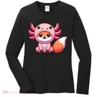 Kawaii Fox Axolotl Costume Women's Long Sleeve Shirt thumb 0