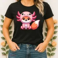 Kawaii Fox Axolotl Costume Women's T-Shirt thumb 2