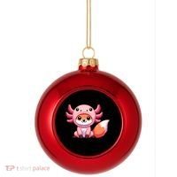 Kawaii Fox Axolotl Costume Plastic Christmas Ball Ornament thumb 0