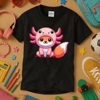 Kawaii Fox Axolotl Costume Kids T-Shirt thumb 3
