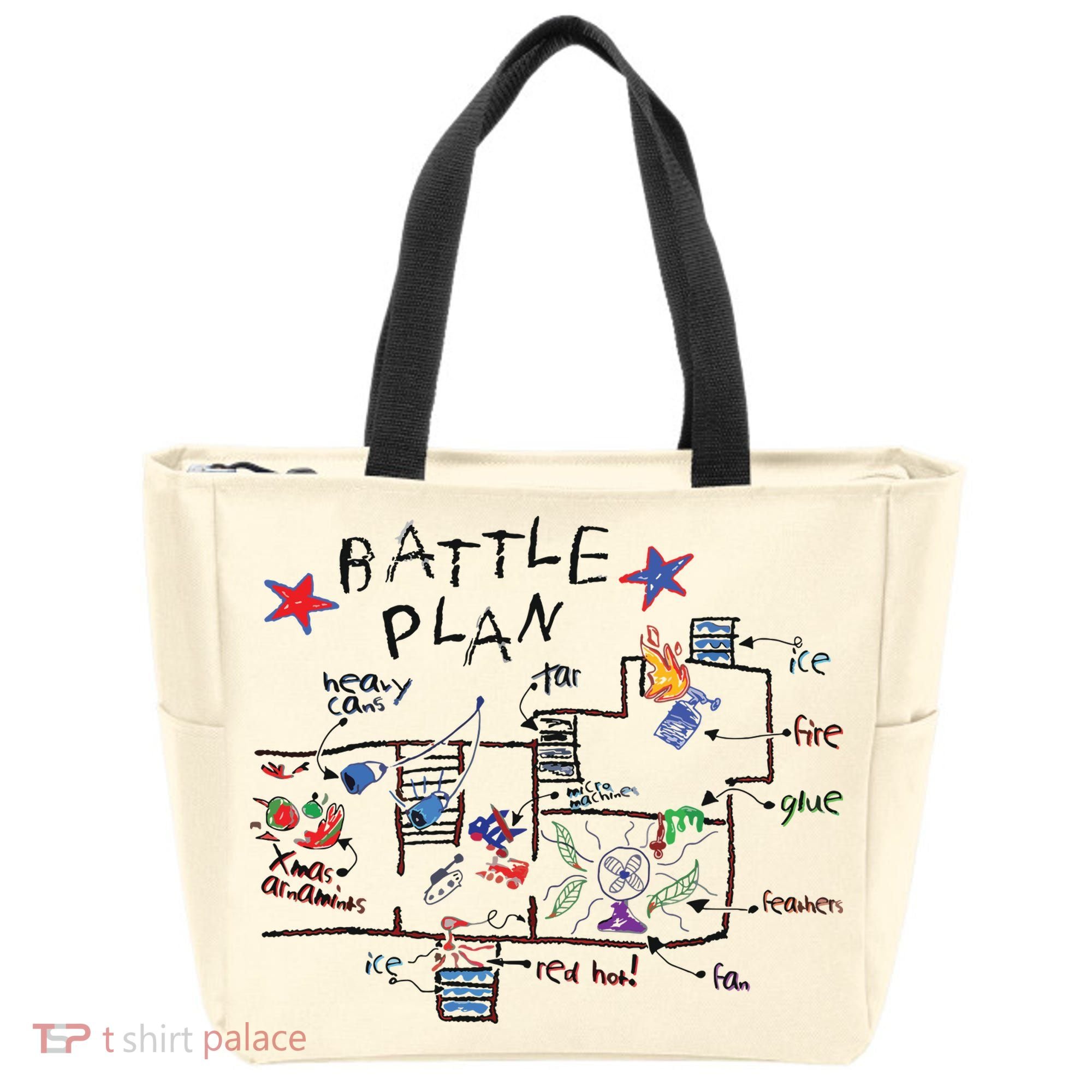 Kids Funny Battle Plan Christmas Home Hand Dawn Alone Xmas Tote Bag