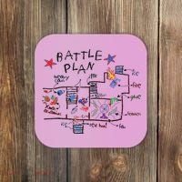 Kids Funny Battle Plan Christmas Home Hand Dawn Alone Xmas Coaster thumb 0