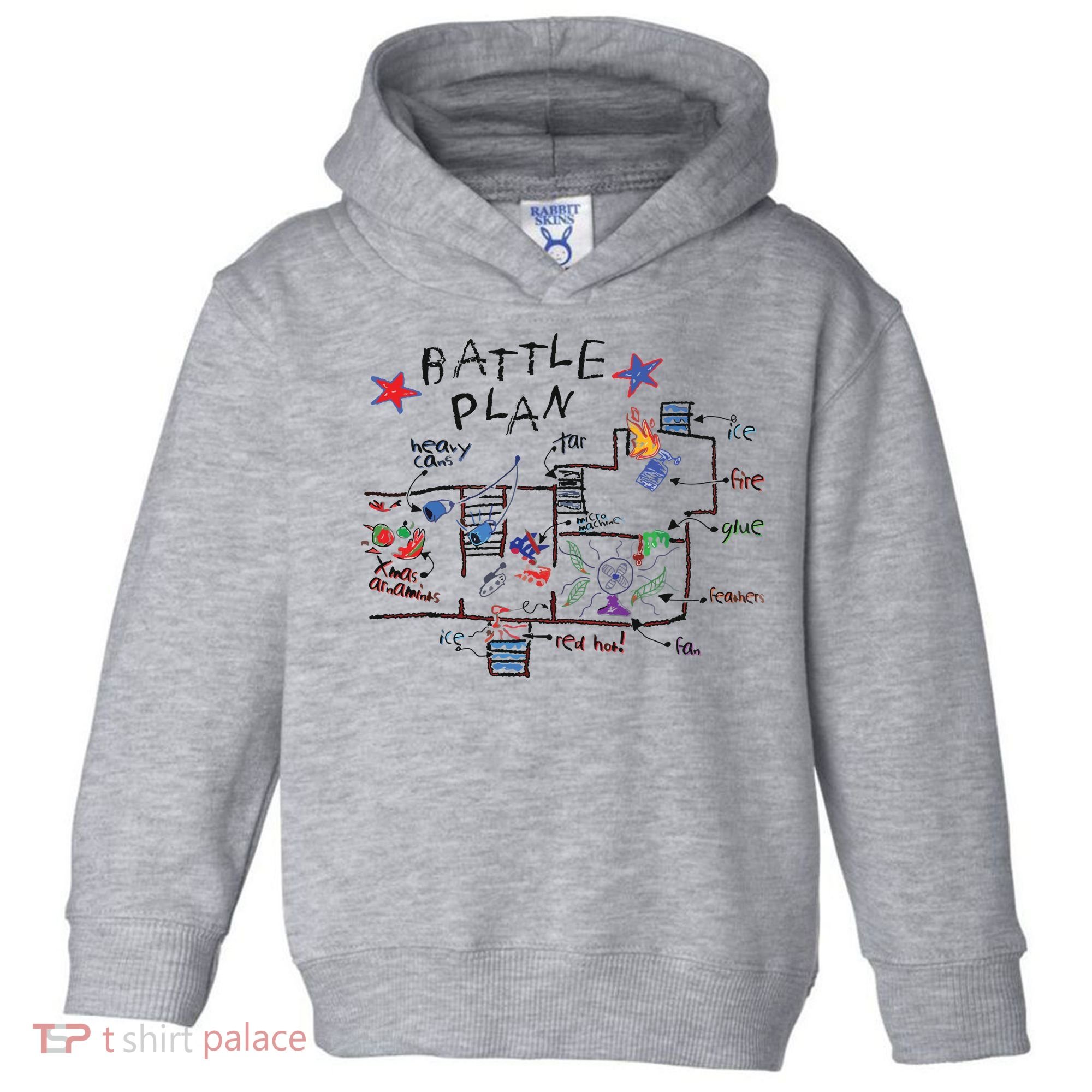 Kids Funny Battle Plan Christmas Home Hand Dawn Alone Xmas Toddler Hoodie