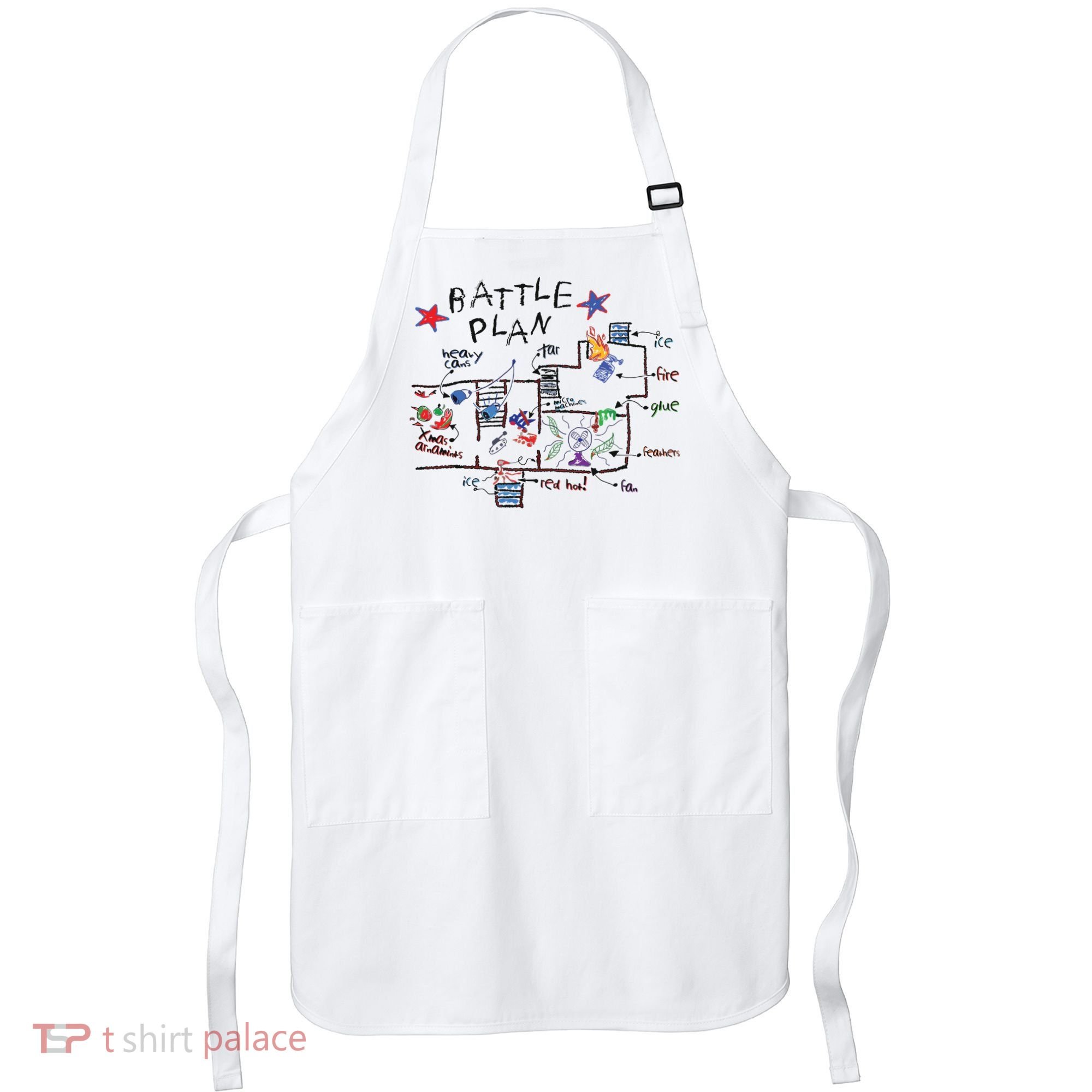 Kids Funny Battle Plan Christmas Home Hand Dawn Alone Xmas Apron