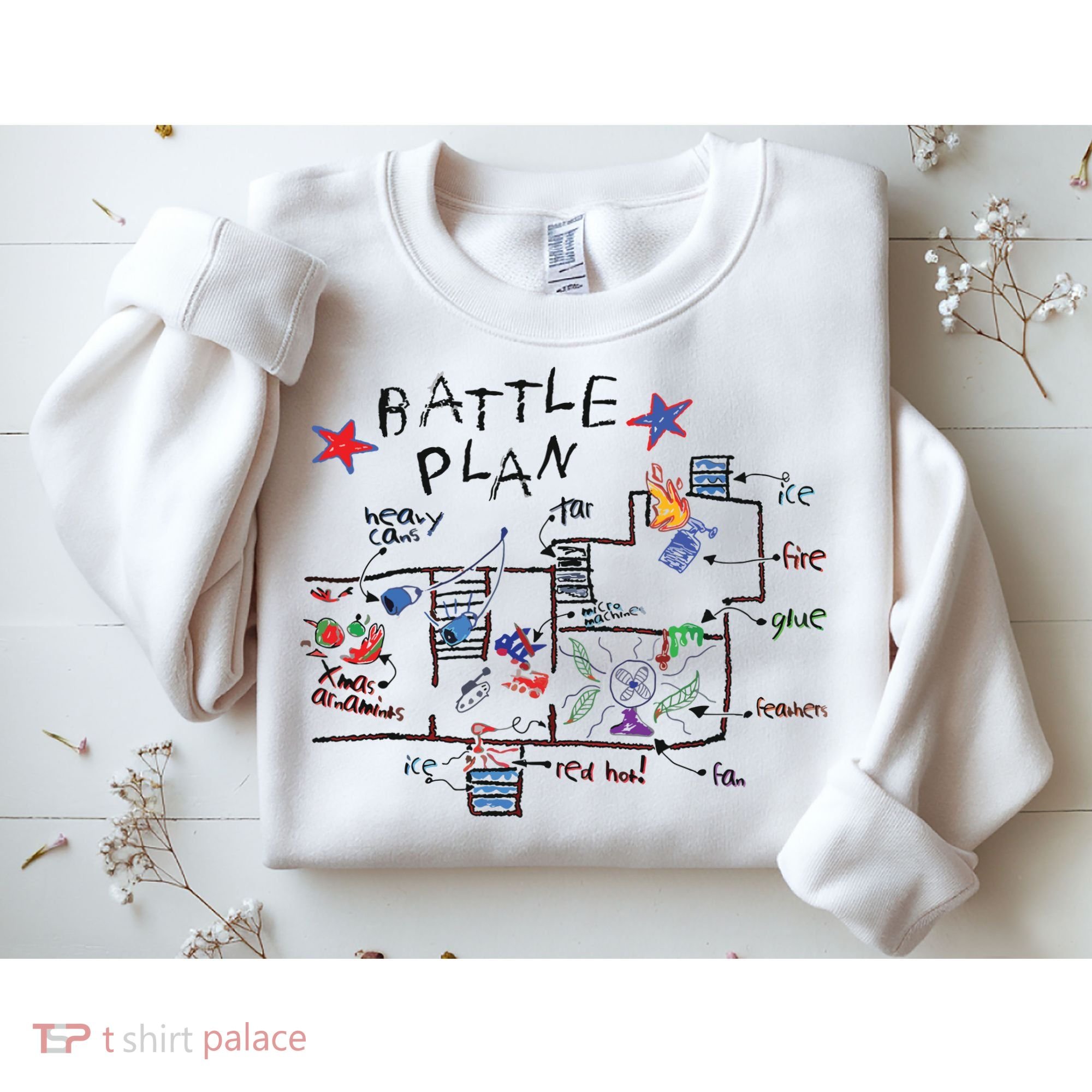 Kids Funny Battle Plan Christmas Home Hand Dawn Alone Xmas Sweatshirt