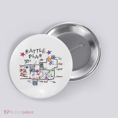 Kids Funny Battle Plan Christmas Home Hand Dawn Alone Xmas Button