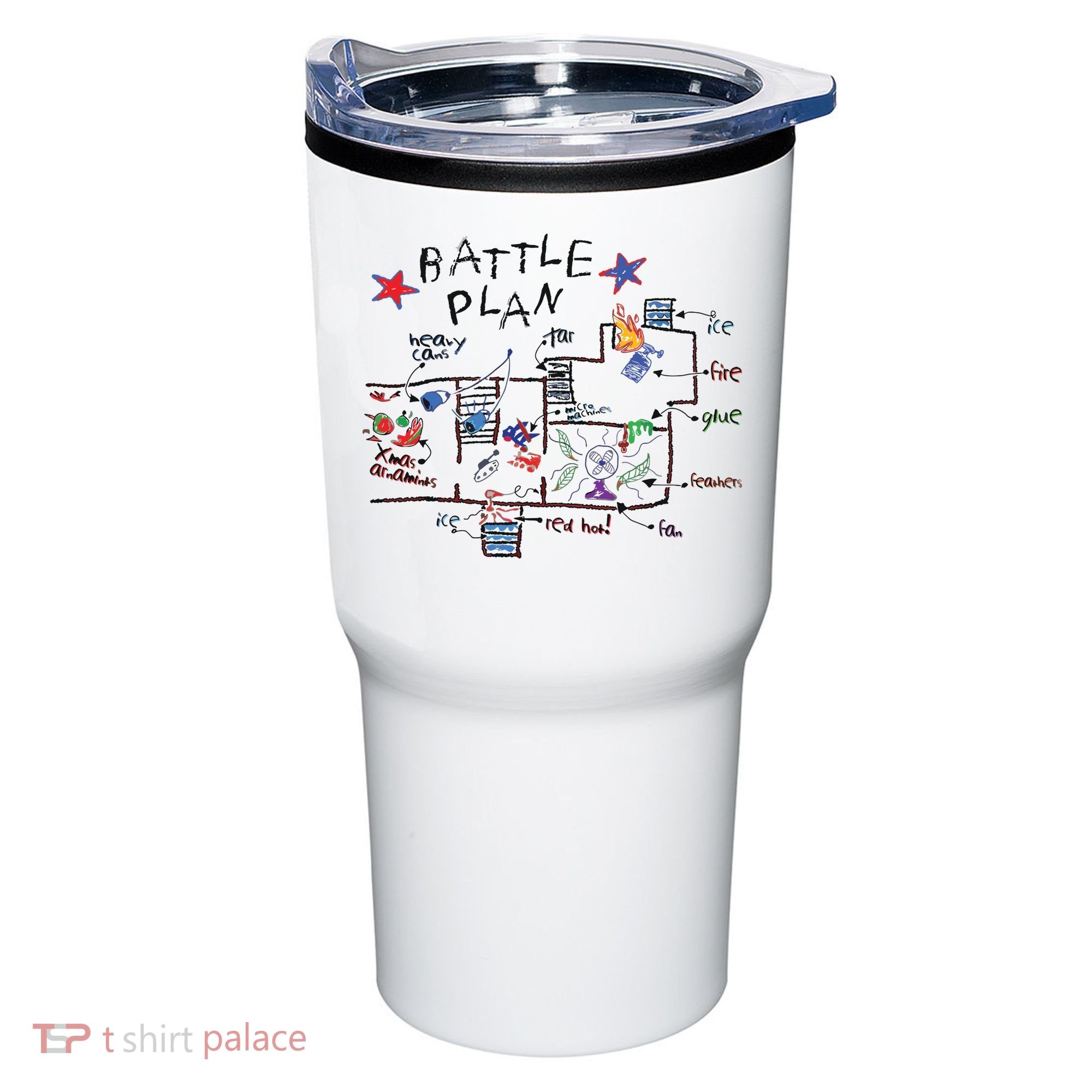 Kids Funny Battle Plan Christmas Home Hand Dawn Alone Xmas Tumbler