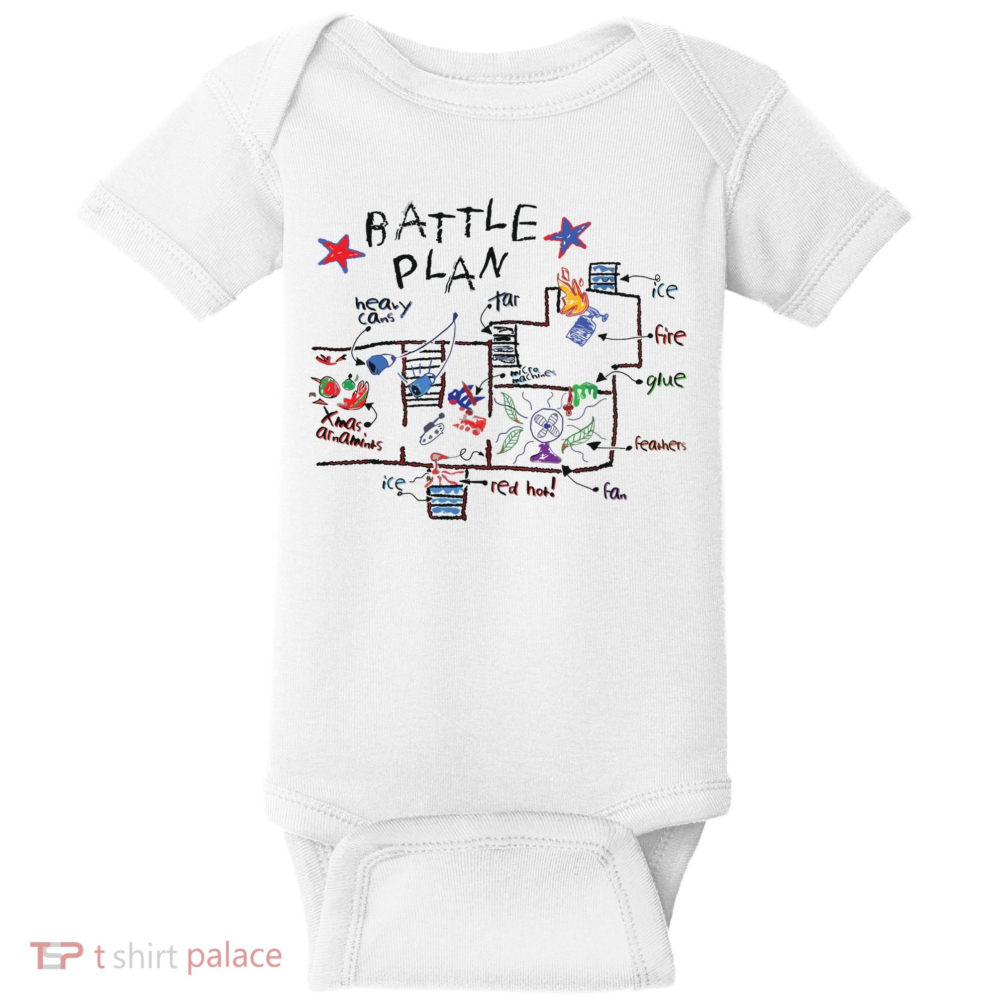 Kids Funny Battle Plan Christmas Home Hand Dawn Alone Xmas Baby Bodysuit