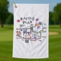 Kids Funny Battle Plan Christmas Home Hand Dawn Alone Xmas Golf Towel thumb 1