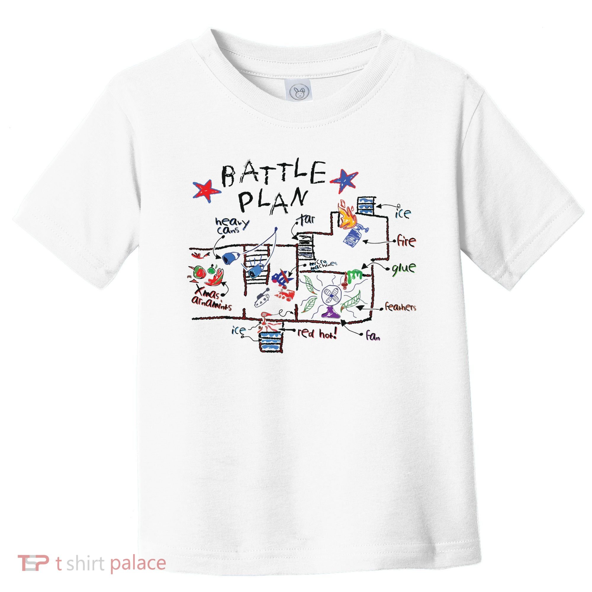 Kids Funny Battle Plan Christmas Home Hand Dawn Alone Xmas Toddler T-Shirt