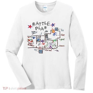 Kids Funny Battle Plan Christmas Home Hand Dawn Alone Xmas Women's Long Sleeve Shirt