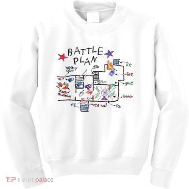 Kids Funny Battle Plan Christmas Home Hand Dawn Alone Xmas Kids Sweatshirt