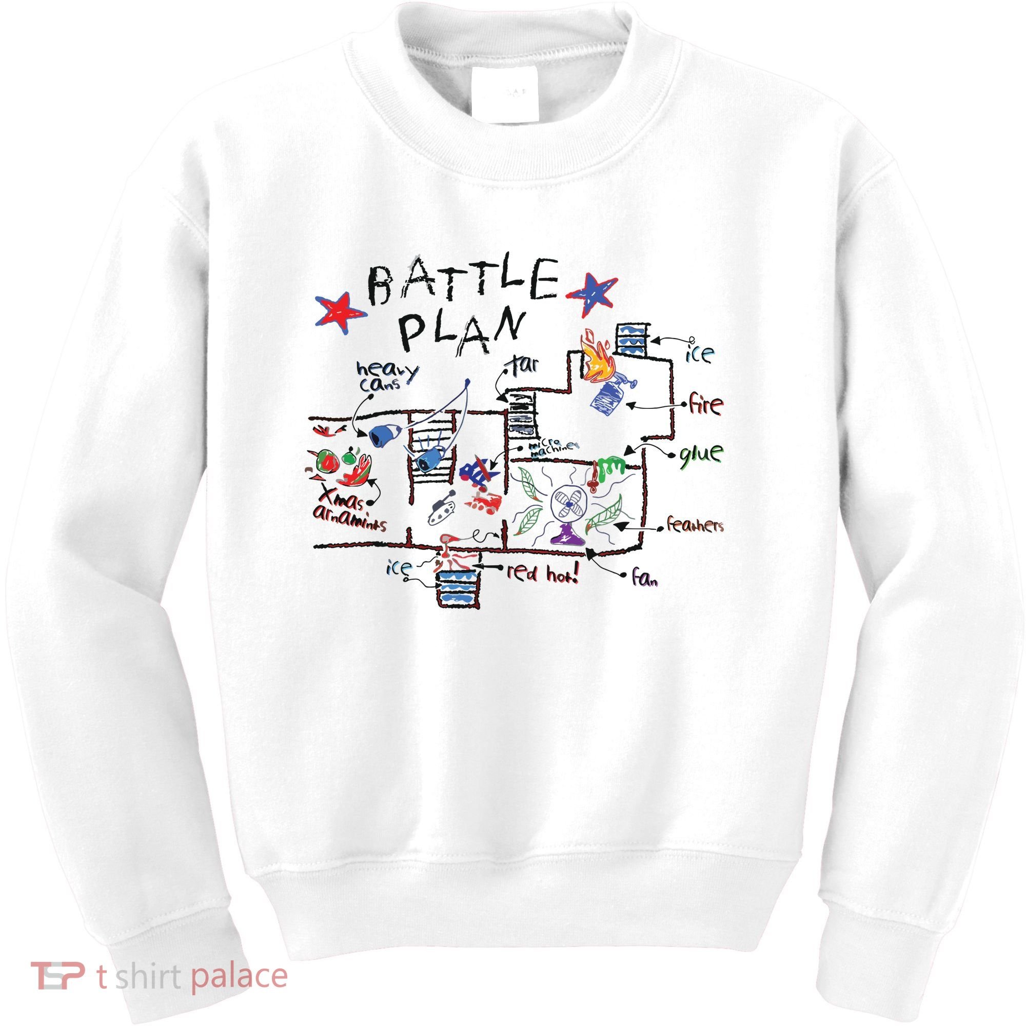 Kids Funny Battle Plan Christmas Home Hand Dawn Alone Xmas Kids Sweatshirt