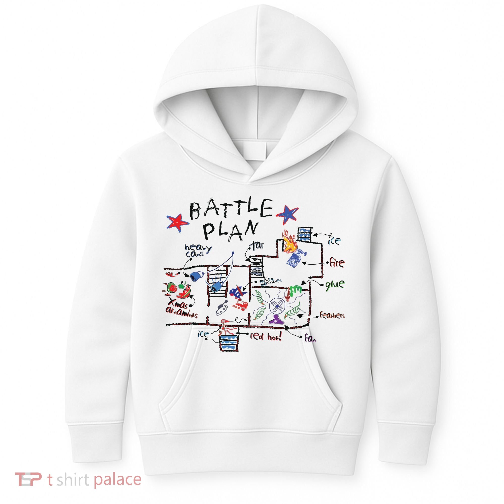 Kids Funny Battle Plan Christmas Home Hand Dawn Alone Xmas Kids Hoodie