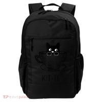 KitTea Funny Cat Lover Gift, Cute Black Cat Backpack thumb 0