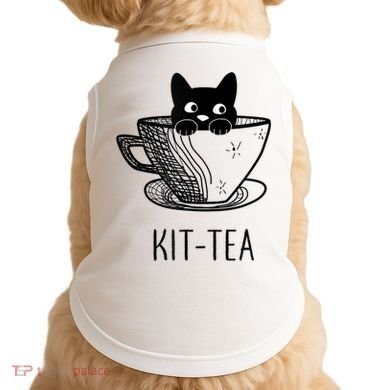 KitTea Funny Cat Lover Gift, Cute Black Cat Doggie Tank