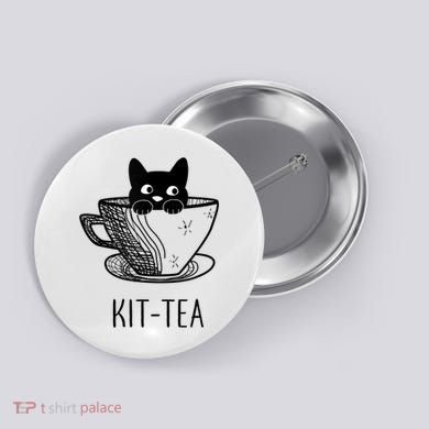 KitTea Funny Cat Lover Gift, Cute Black Cat Button