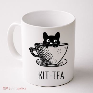 KitTea Funny Cat Lover Gift, Cute Black Cat Coffee Mug