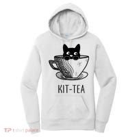 KitTea Funny Cat Lover Gift, Cute Black Cat Women's Hoodie thumb 0