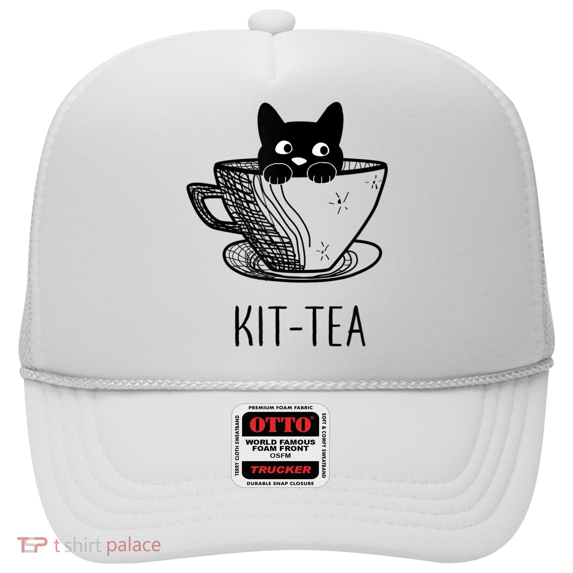 KitTea Funny Cat Lover Gift, Cute Black Cat Hat