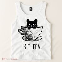 KitTea Funny Cat Lover Gift, Cute Black Cat Tank Top thumb 2
