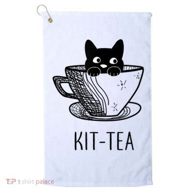 KitTea Funny Cat Lover Gift, Cute Black Cat Golf Towel