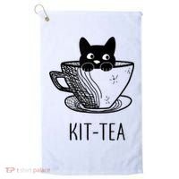 KitTea Funny Cat Lover Gift, Cute Black Cat Golf Towel thumb 0